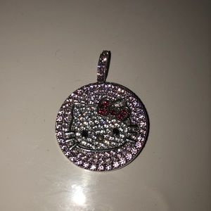Hello kitty for diamonique cz silver pendant charm